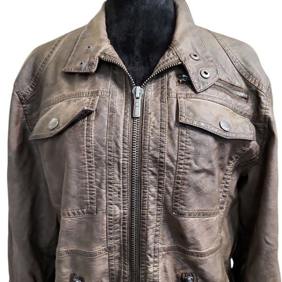 Jeans By Buffalo Jacket Small Men's Brown Leather Jacket - Picture 7 of 12
